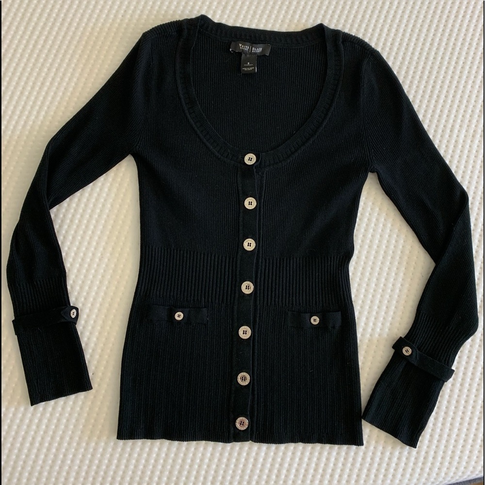 Black cardigan.
